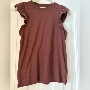 Nation Elegant Ruffled Sleeve Raisan Muscle Tee